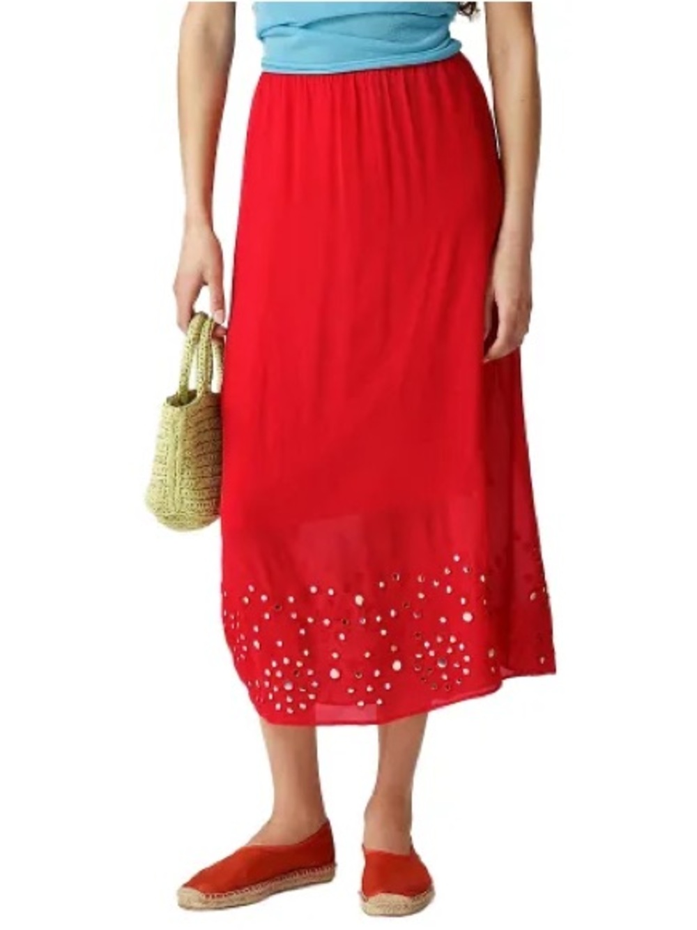 Chiffon mirror embellishment midi slip skirt - Picture 2 of 8